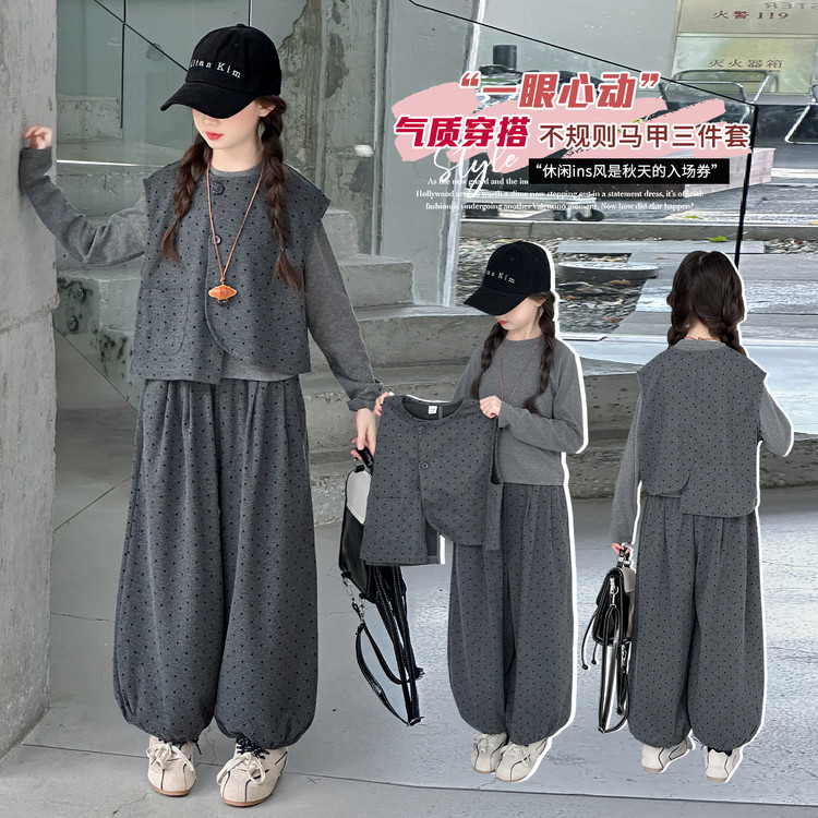 女童秋装2025新款小宝宝中大童韩版洋气儿童装百搭潮休闲女孩秋季