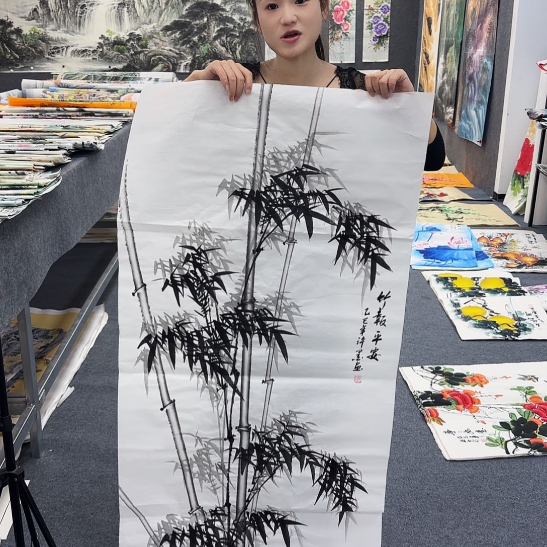 国画作品小姐姐放漏中