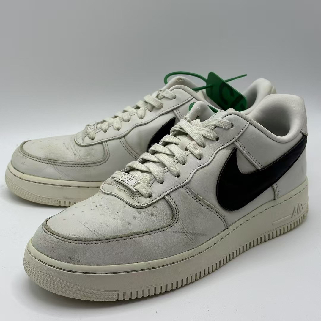 42码/ Nike Air Force 1 低帮板鞋 白黑 fv1182