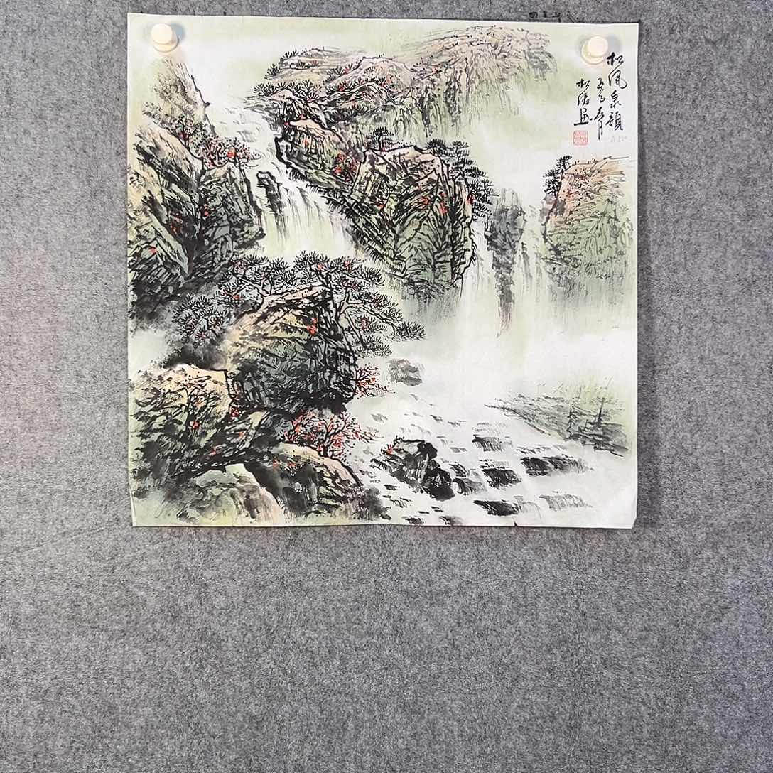 国画680 牡丹之花之叶的颜色与