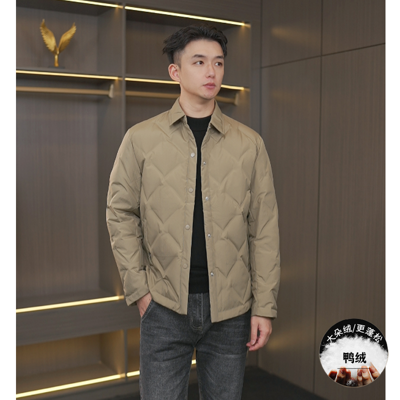 TUCANO/啄木鳥秋冬翻领羽绒服轻薄气质菱形格保暖修身时尚男7783