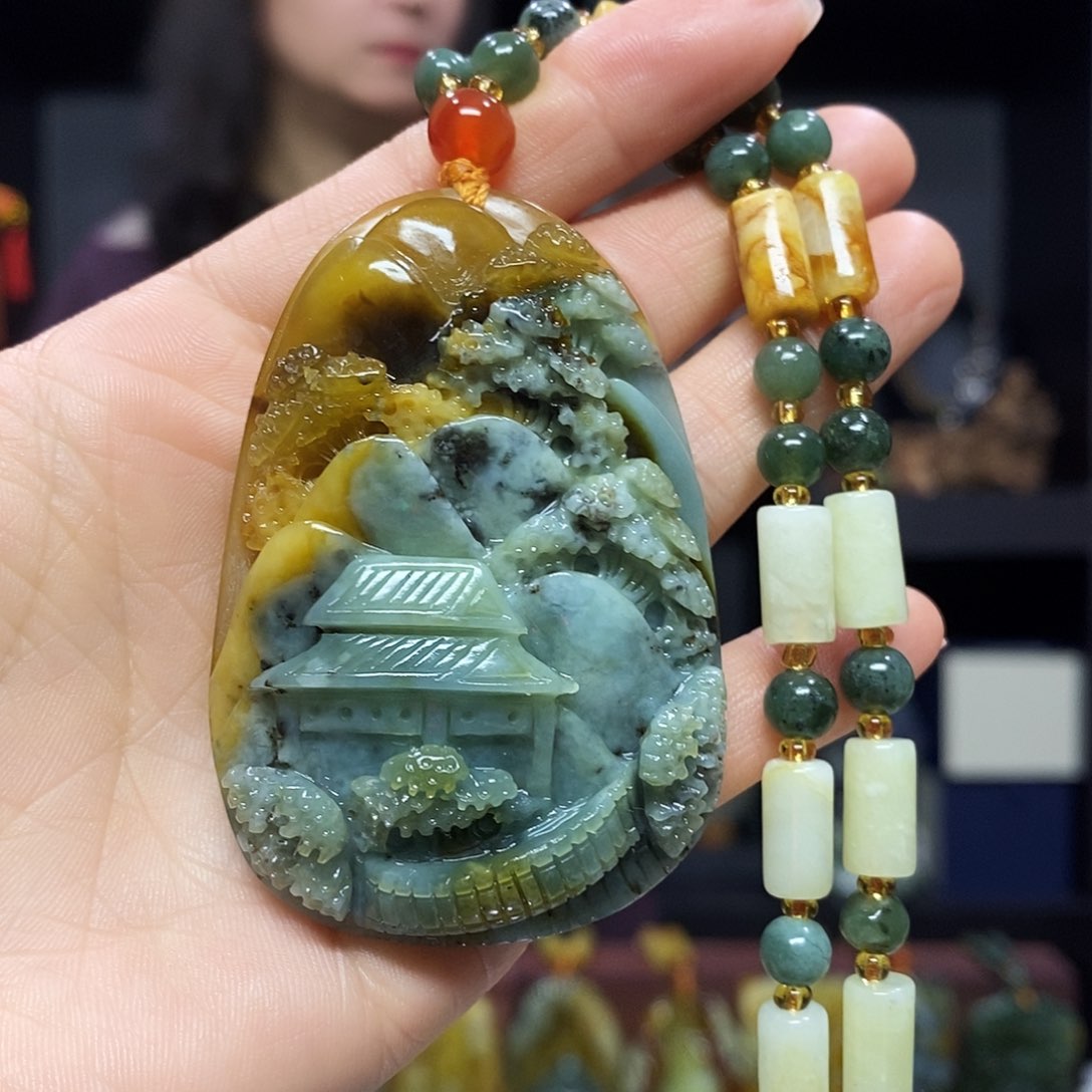 未镶嵌岫玉挂件吊坠