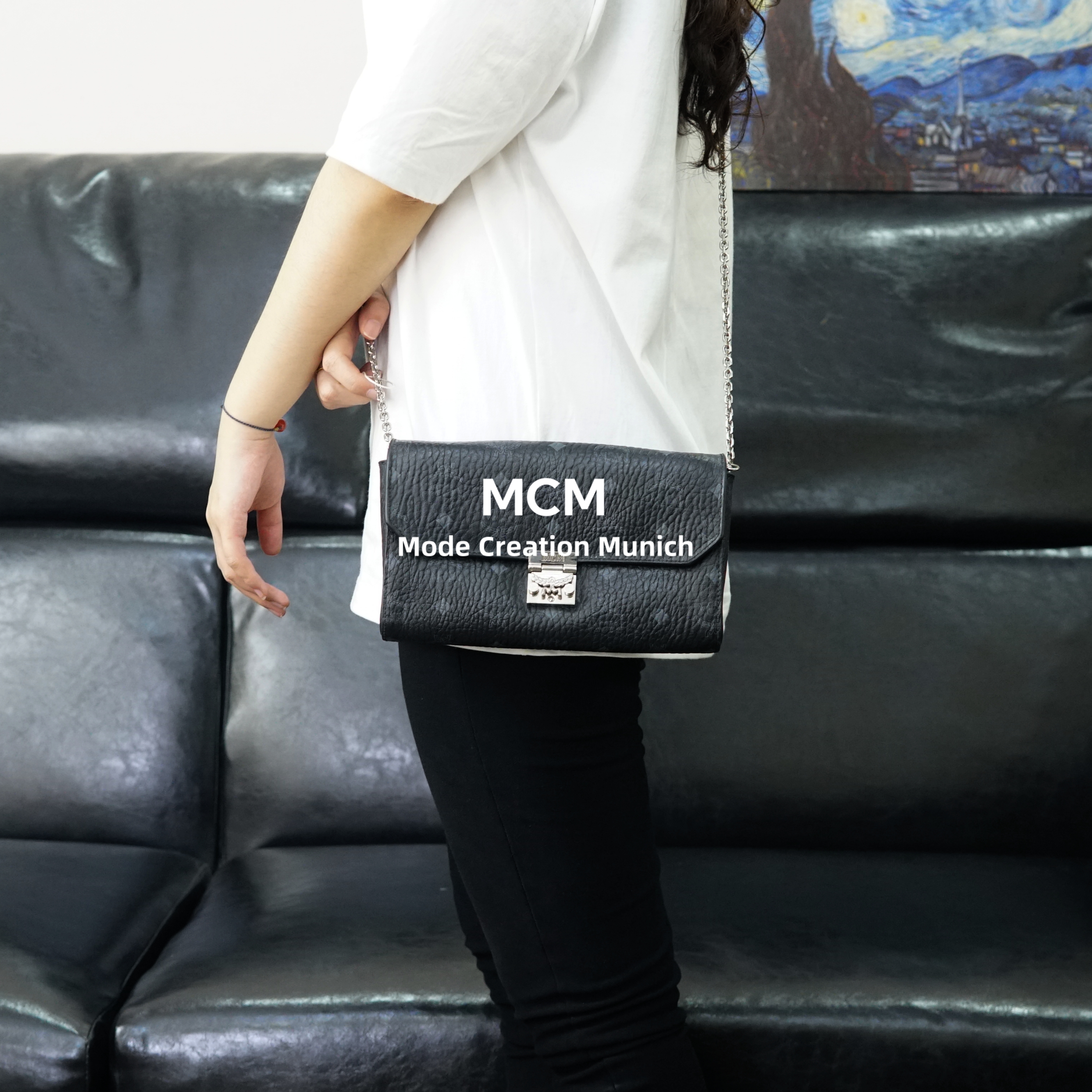 95新 MCM 黑色链条包/SD06609022/9022