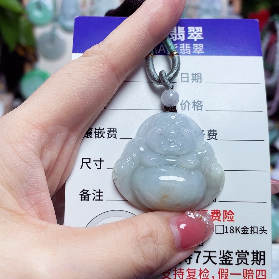 翡翠未镶嵌颈饰佛公01