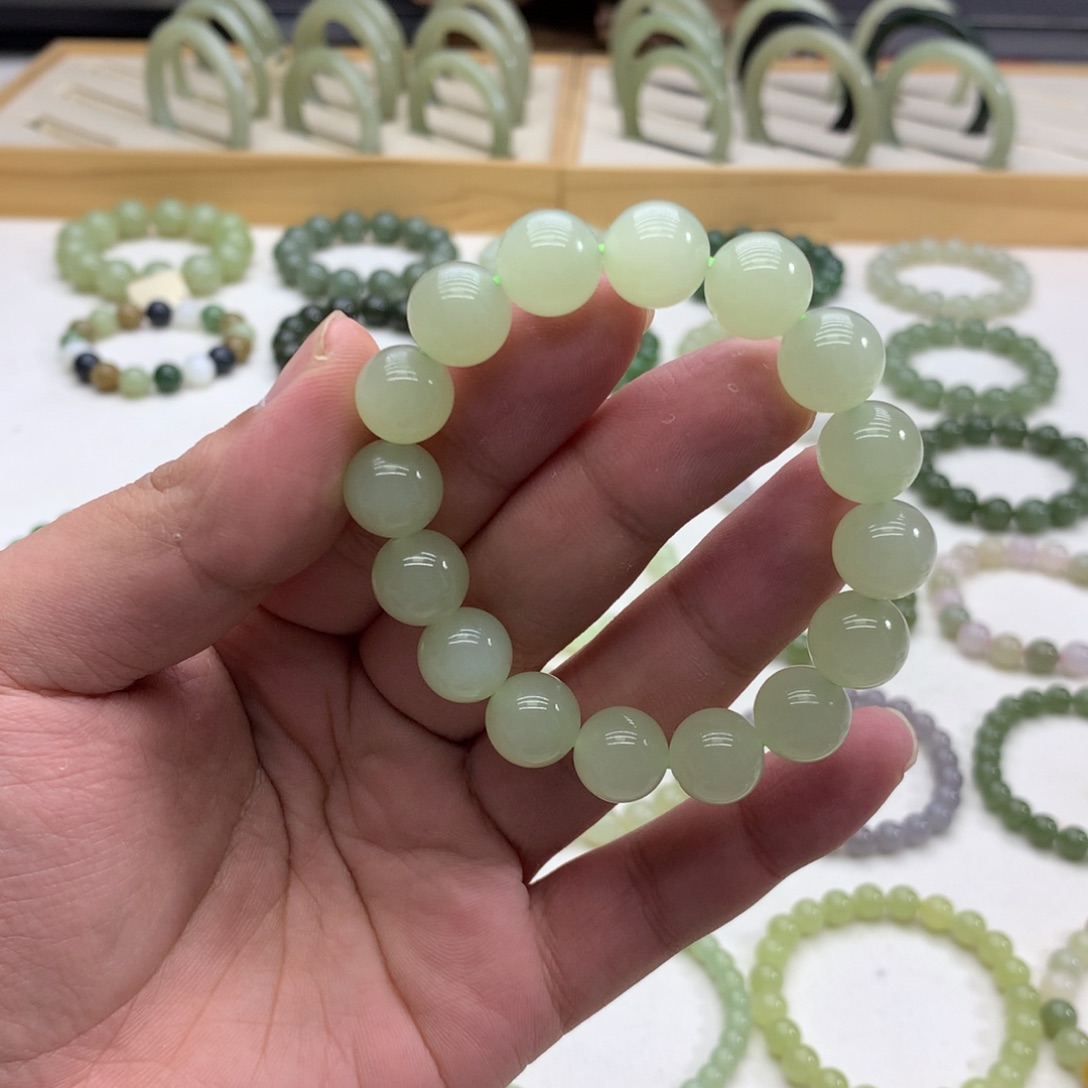 和田玉手串（冰晴水11.8）未镶嵌