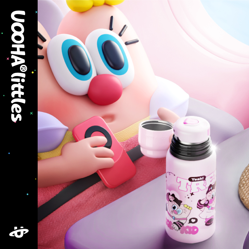 UOOHA涂鸦保温杯男大容量儿童水杯女生高颜值保冷杯子上学礼物