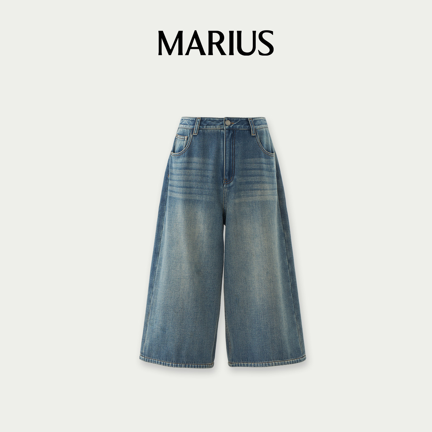 MARIUS‘游牧牛仔’松弛感牛仔内磨毛七分裤