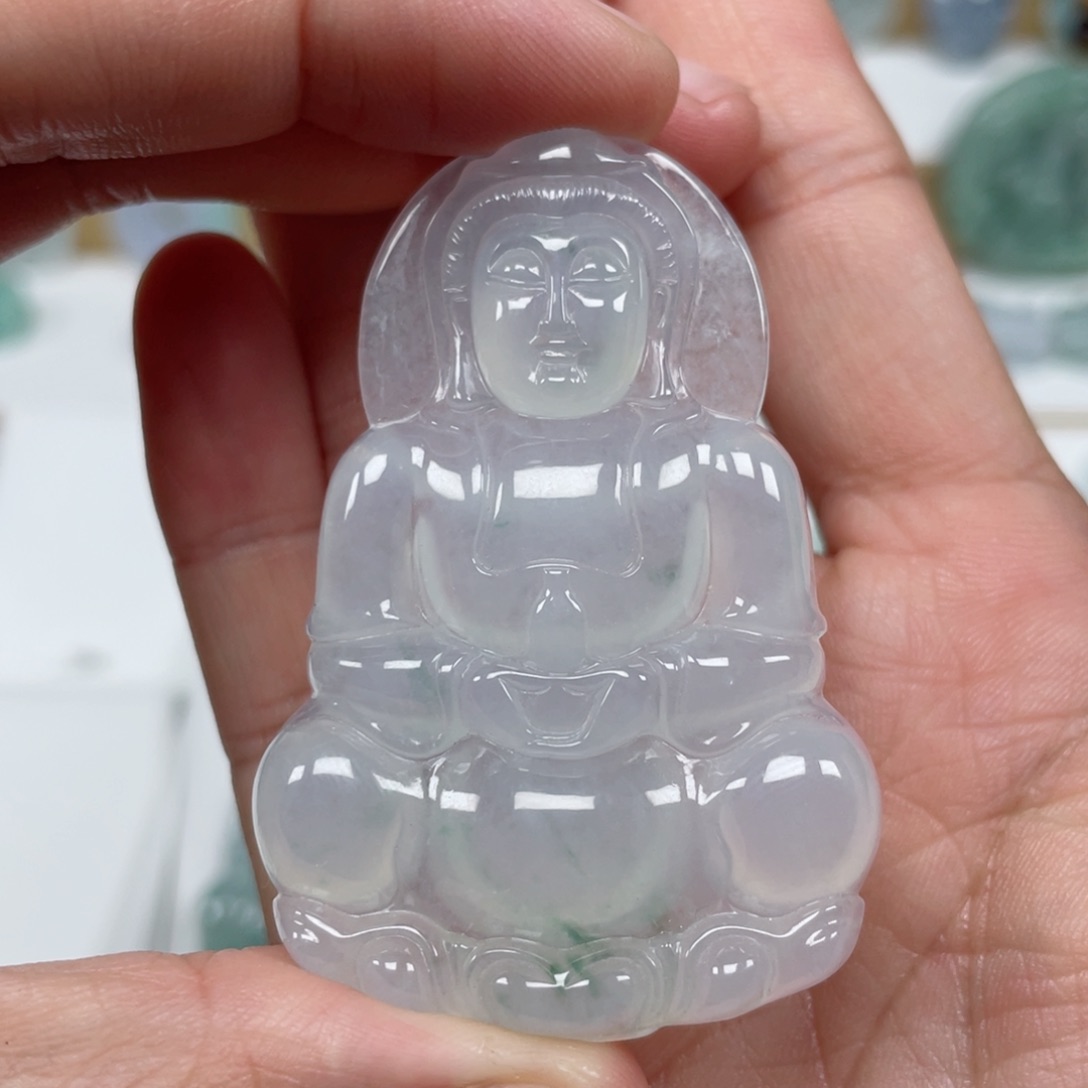 翡翠颈饰未镶嵌天然翡翠A货观音27号X