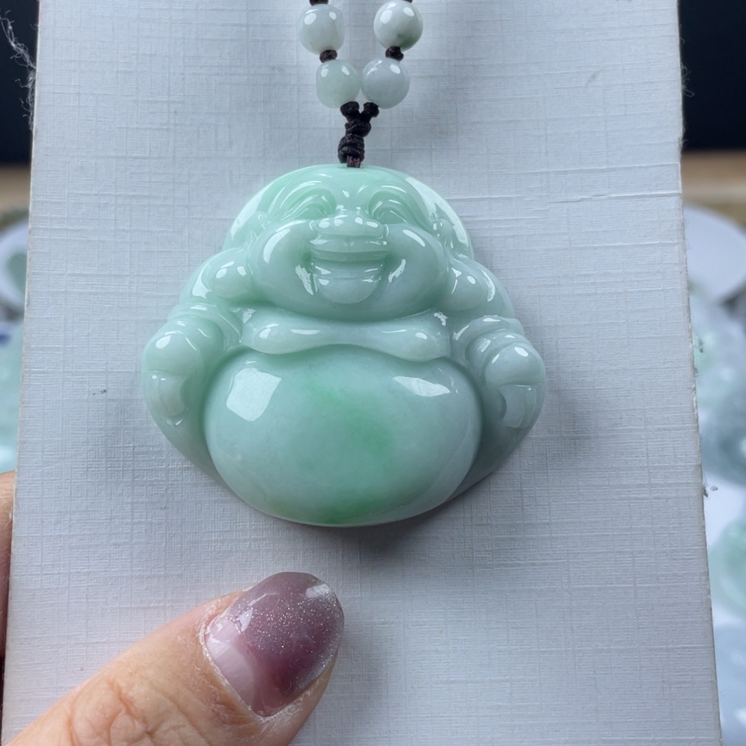 独***二翡翠未镶嵌项圈佛公