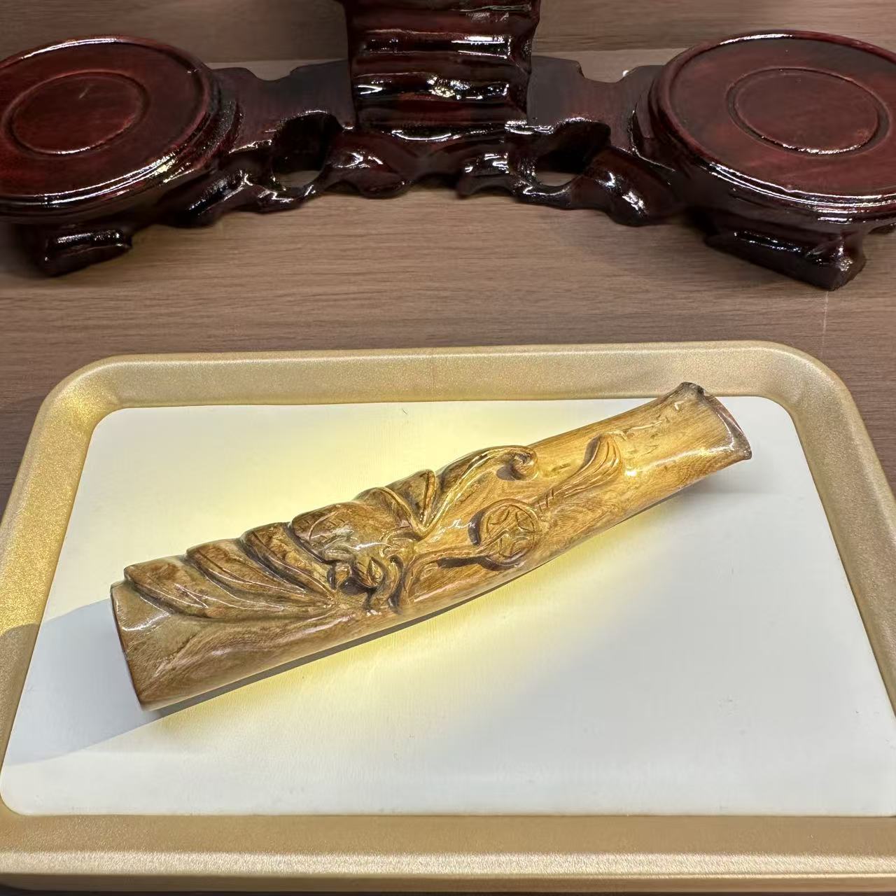 正品深海海柳烟嘴粗中细通用三合一过滤烟具可作手把件刮刮板血柳