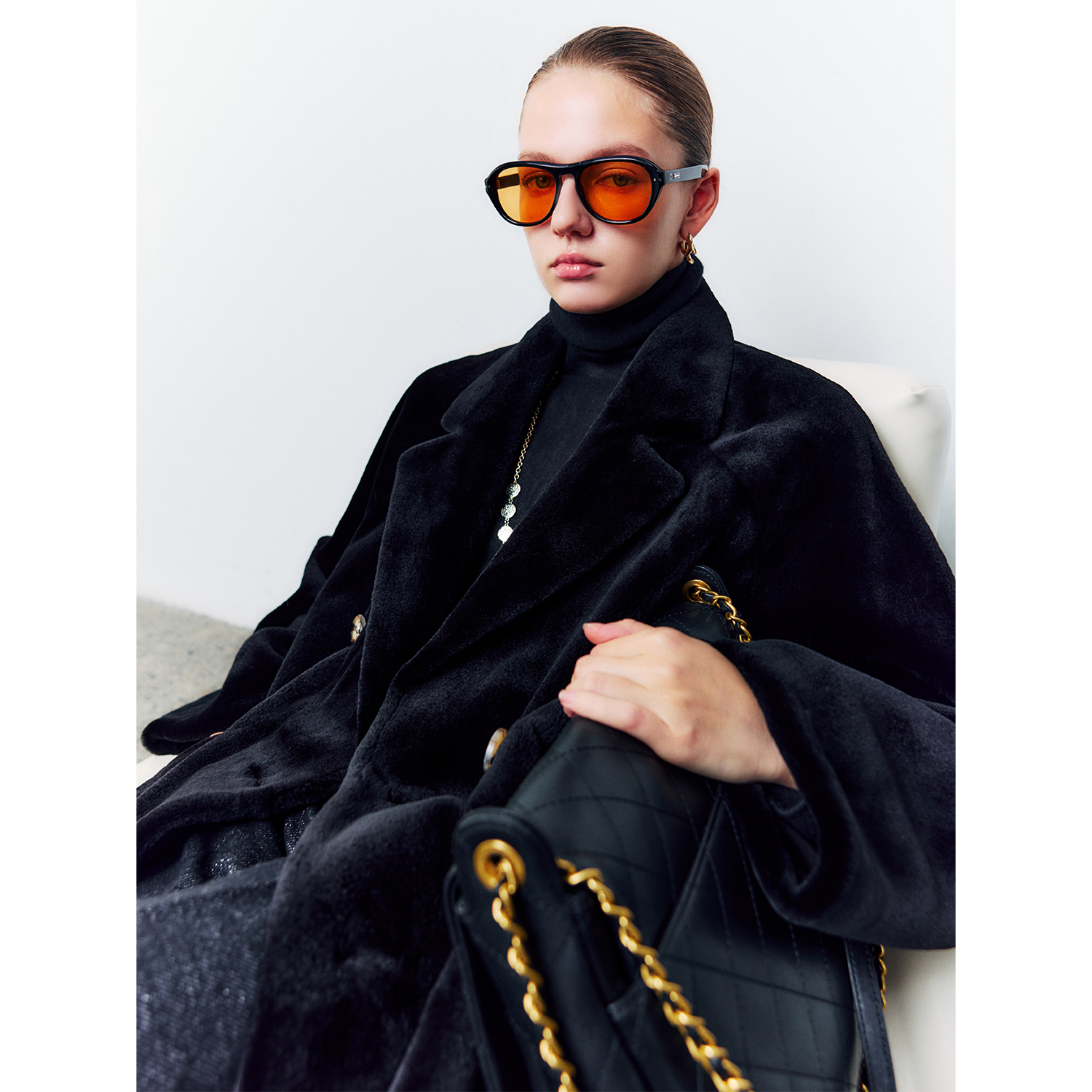 玖着“卡特兰”进口S@gafurs皇冠级水貂绒经典奢雅101801皮草大衣