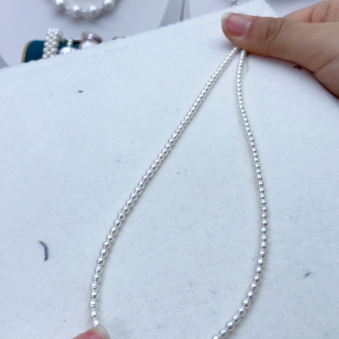 颈饰银S925镶嵌淡水珍珠