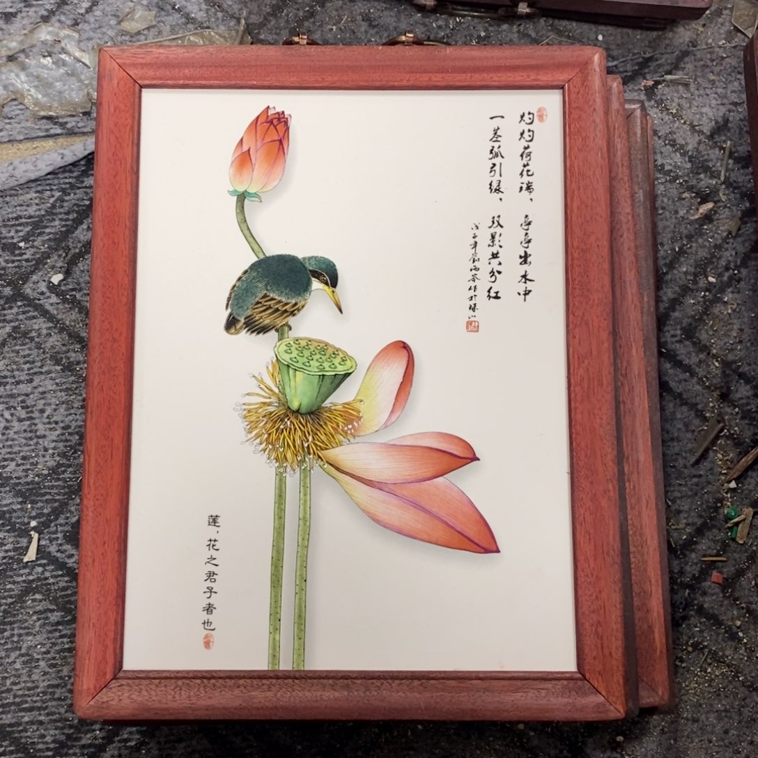 瓷片37*28 景德镇瓷板画柴窑烧制