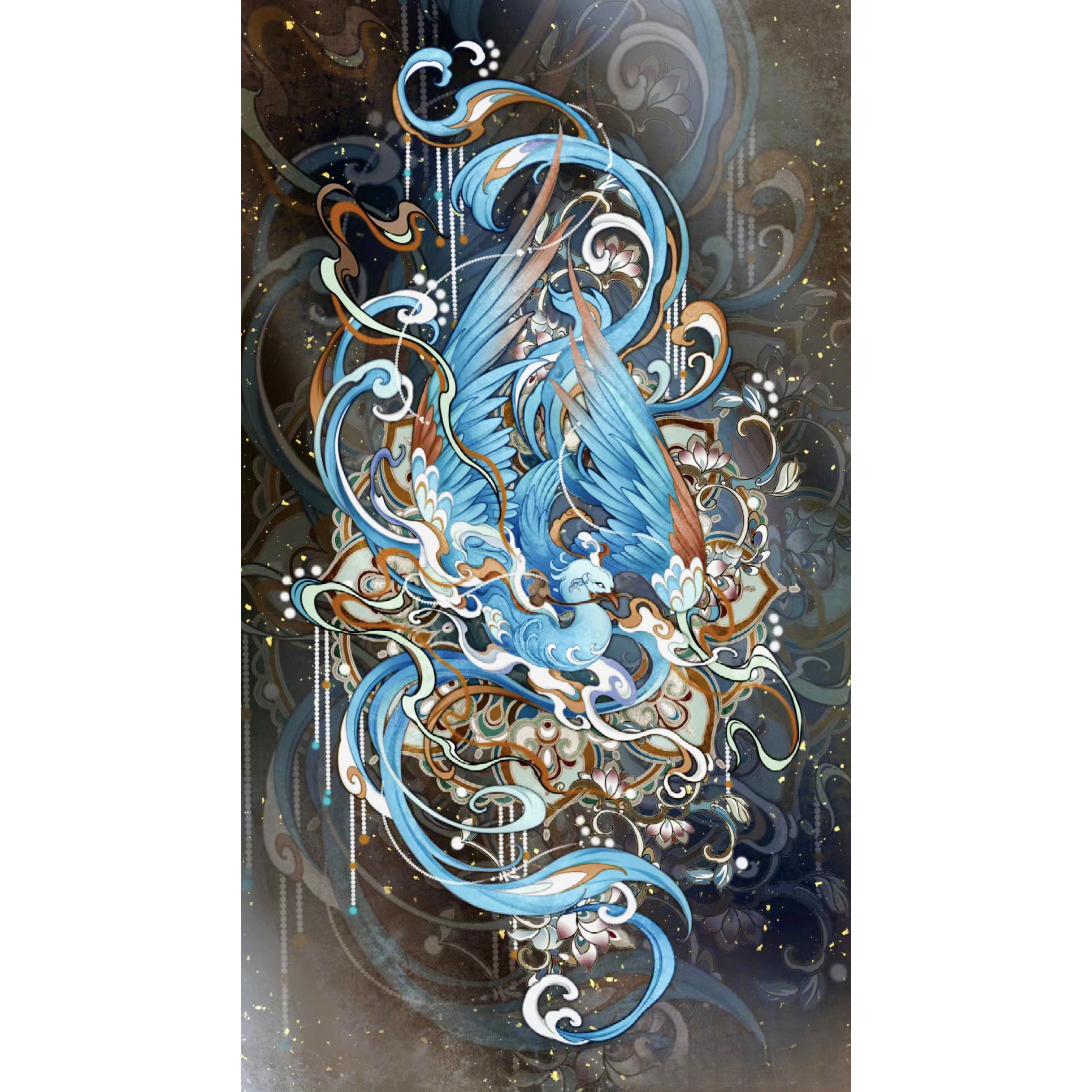 DMC十字绣刺绣-敦煌-青鸟图95色绣花