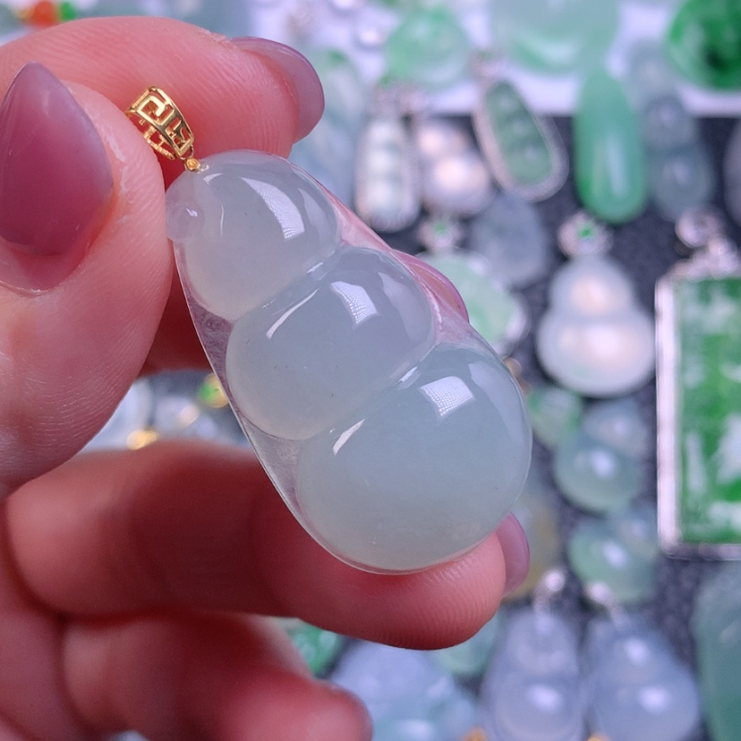 【闪购商品】翡翠颈饰18K金镶嵌天然缅甸翡翠