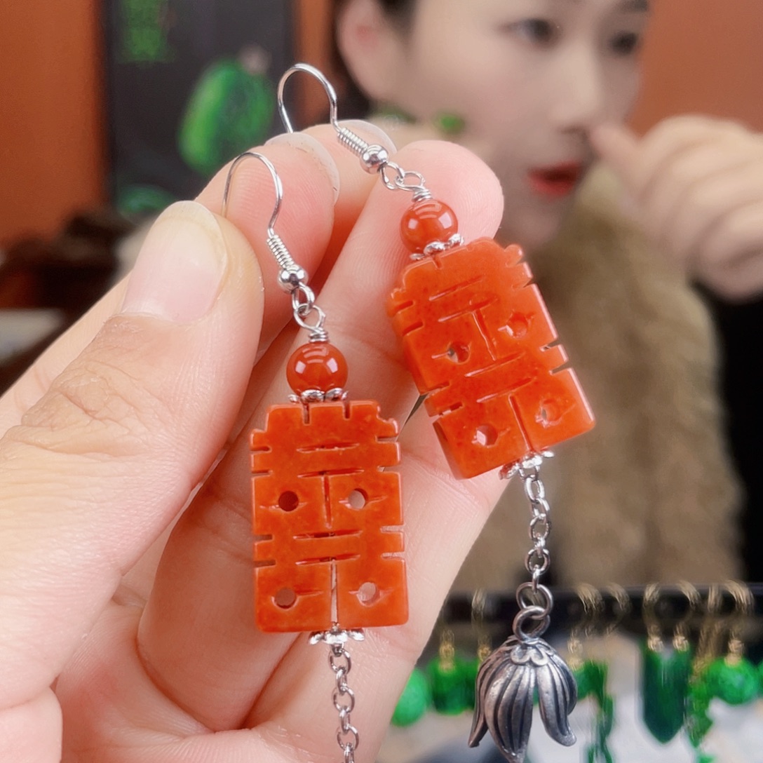 翡翠未镶嵌耳饰饰品