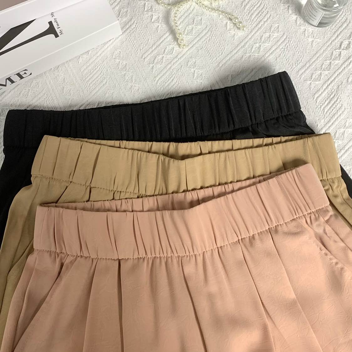 清-汤圆吖休闲阔腿直筒薄款裤子百搭163362