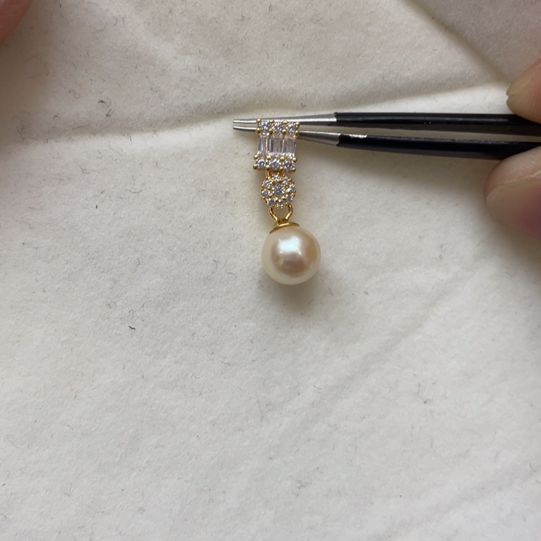 海水珍珠吊坠(不含链)银S925镶嵌