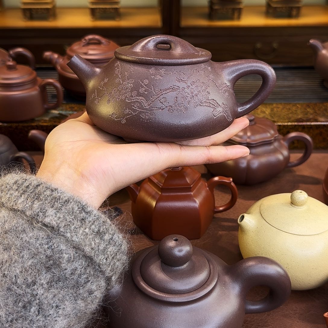 紫砂茶壶叔*景舟瓢，底槽清