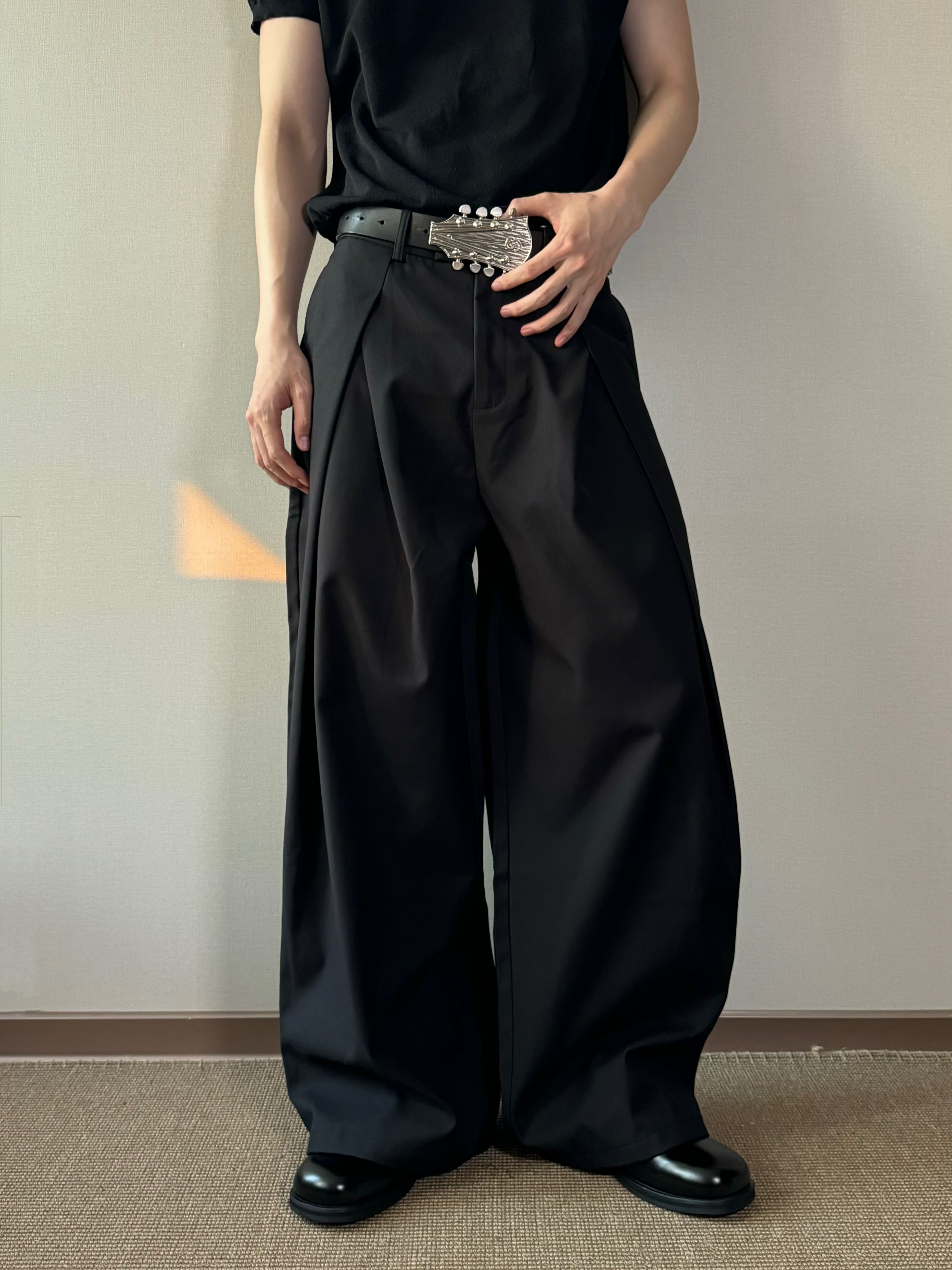 KidThe1One打褶小众百搭韩版宽松直筒休闲西裤西装裤冬季长裤夏季