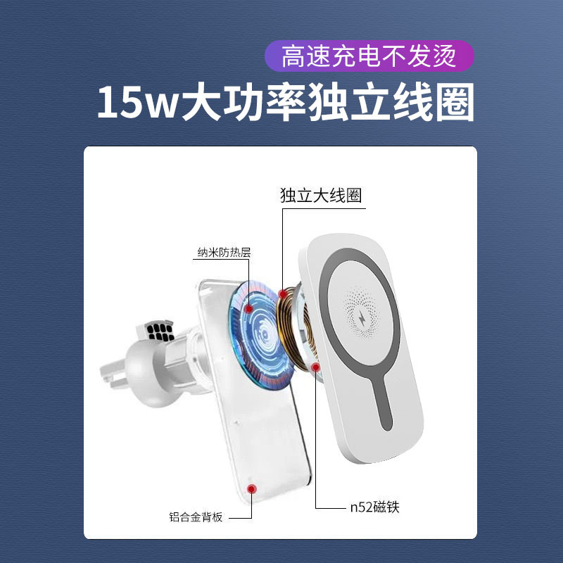 磁吸车载无线充电器以上支架12无线充新品车载magsafe苹果适用于