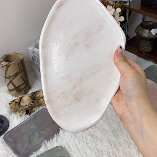 石材天然大理石彩虹玫瑰托盘