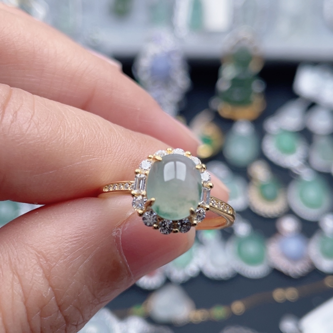 翡翠银S925镶嵌吊坠(不含链)