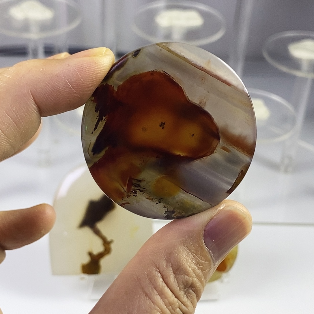 合成碳硅石非金属时尚图纹画面石饰品