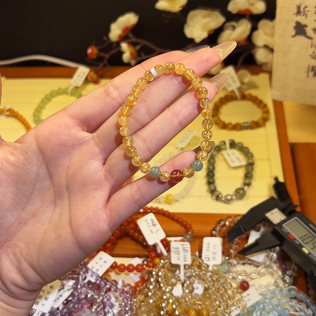 水晶手链银S925镶嵌-金2603