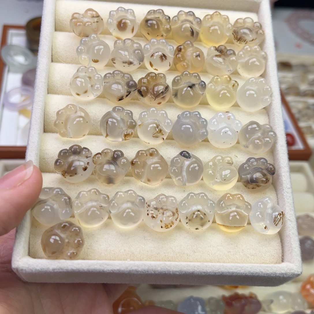 玛瑙/玉髓合金戒指猫爪