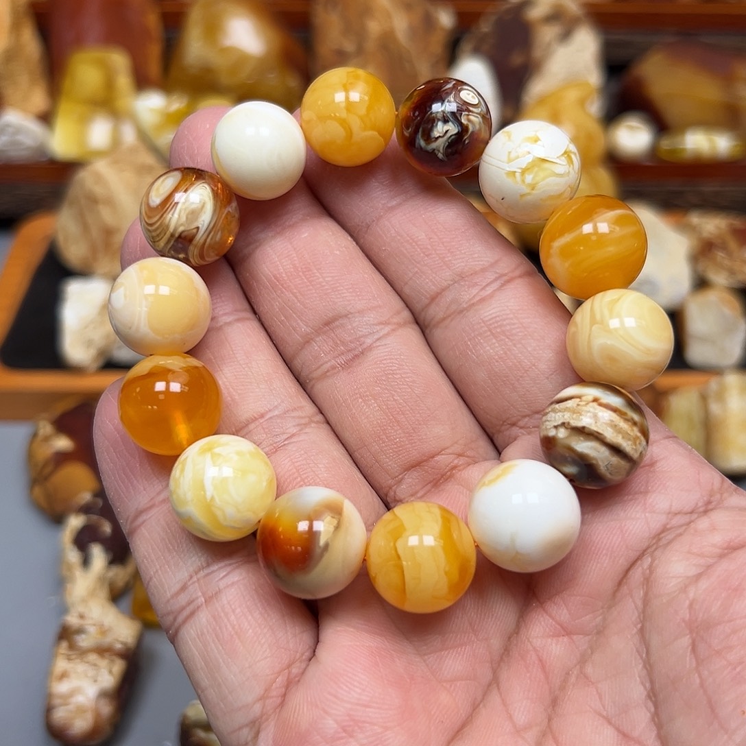 定制琥珀未镶嵌多宝16➕手串