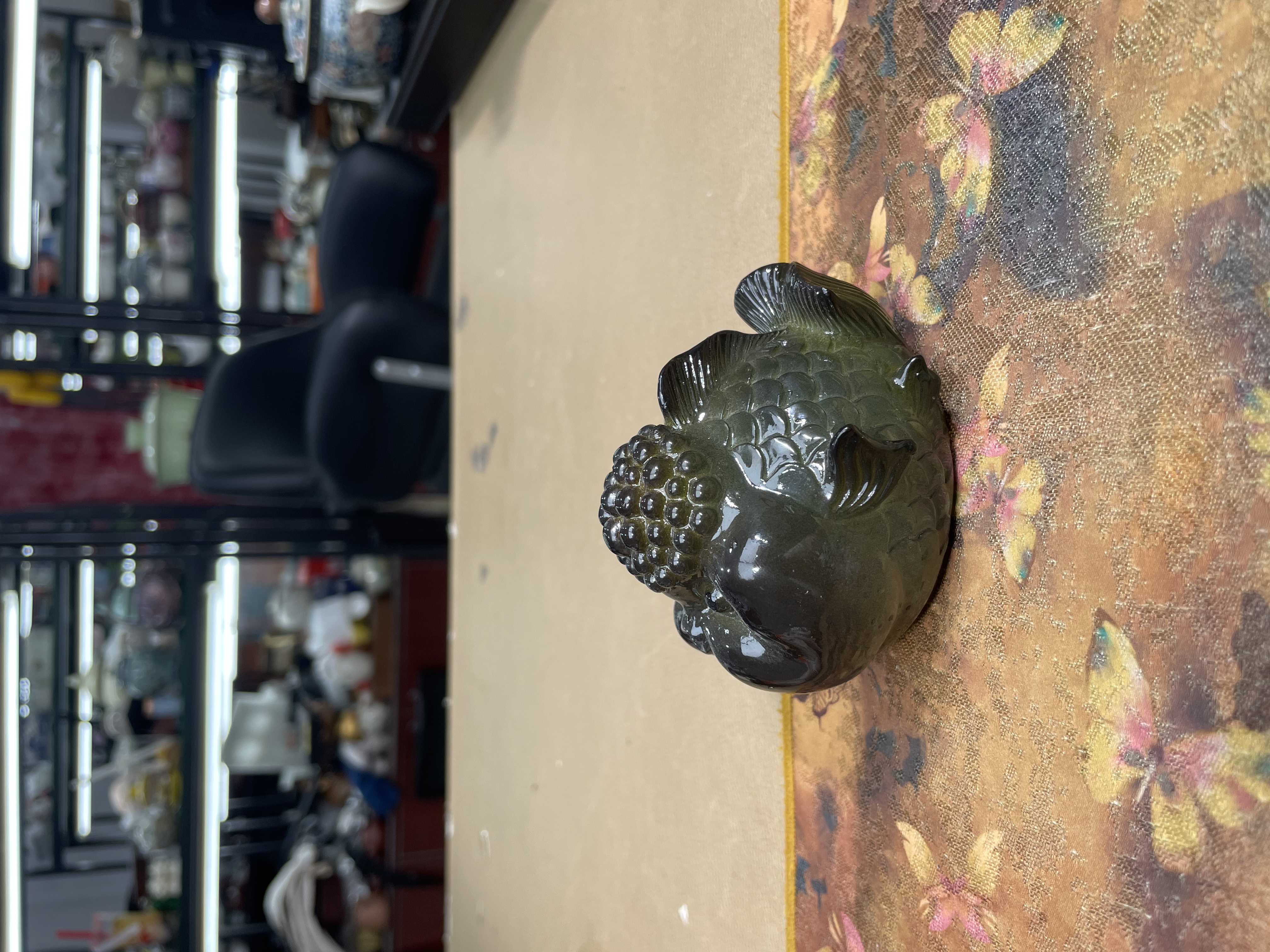 陶子茶具 变色胖头泡泡鱼（水蓝色）茶宠桌面茶宠摆件-5988