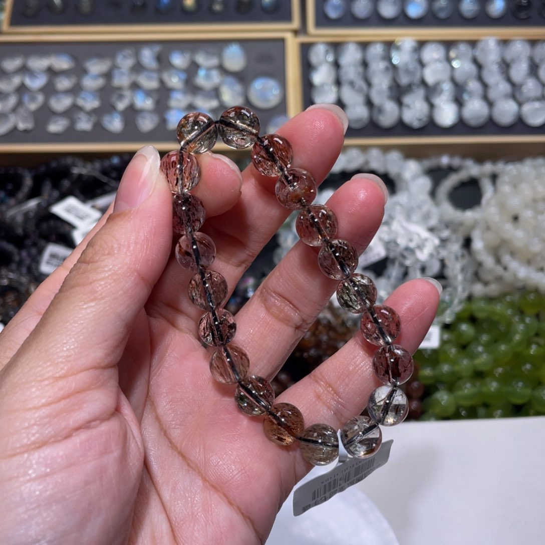 水晶手链未镶嵌好***✨黑金超七手链9.5m