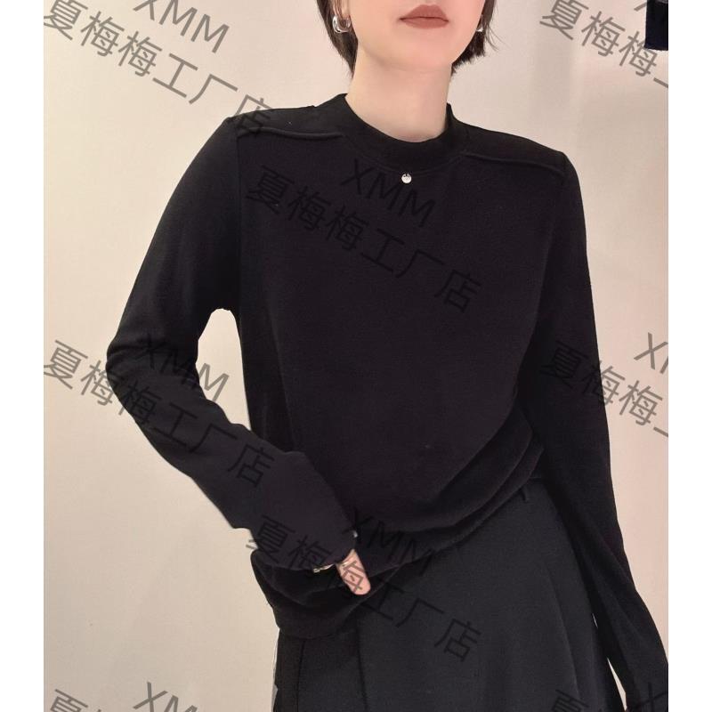 XMM.《金属标长袖T恤》秋冬款时尚百搭舒适显瘦潮流款长袖T恤-6605#