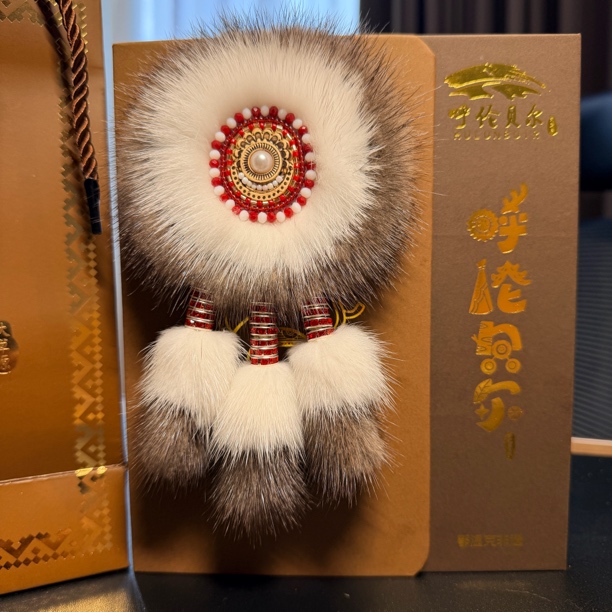 双面桦树皮太阳花挂件 特价款