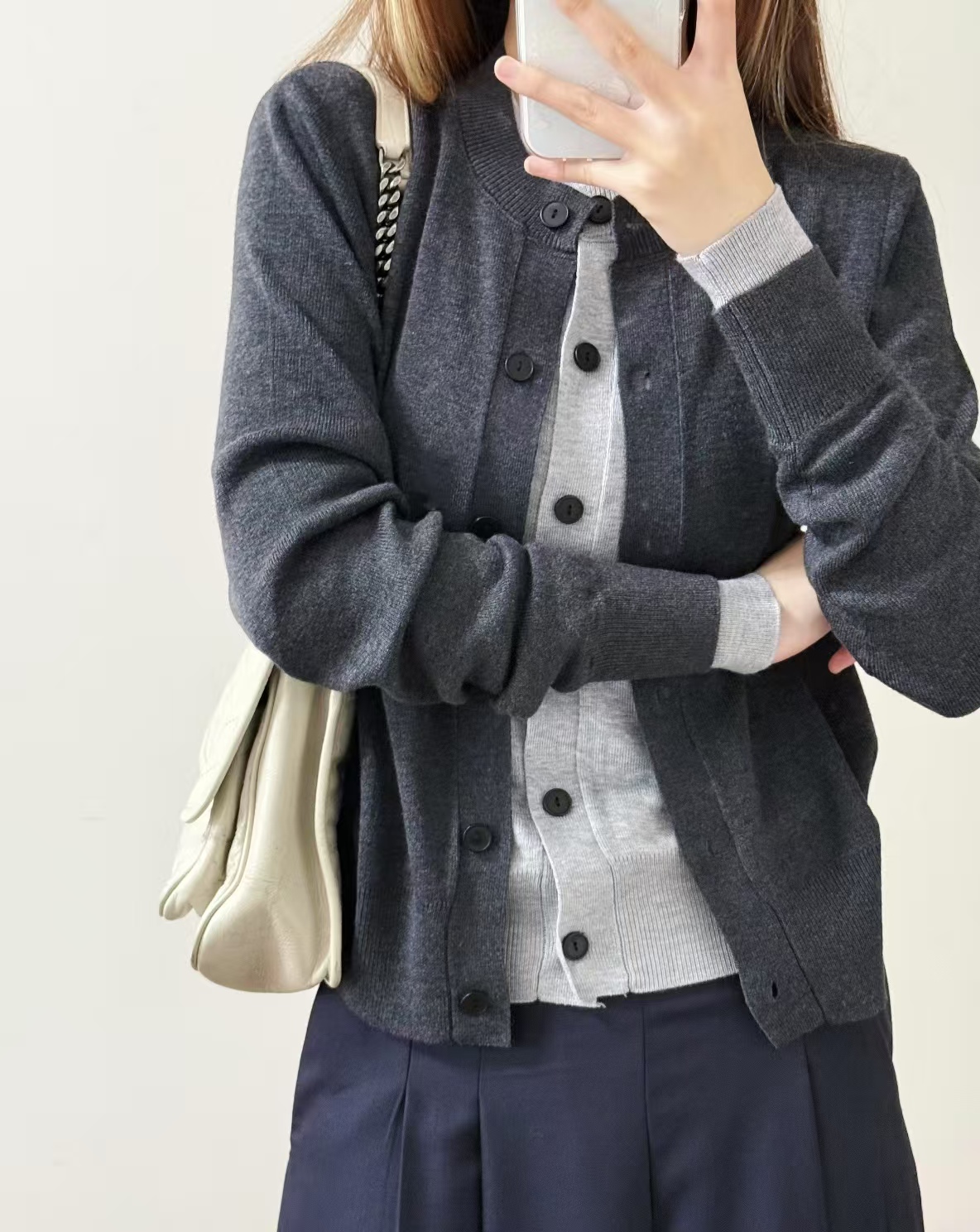 A015双半月链外套2025早春新款