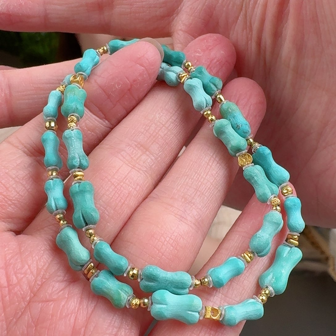 绿松石珠宝奇石18K金镶嵌