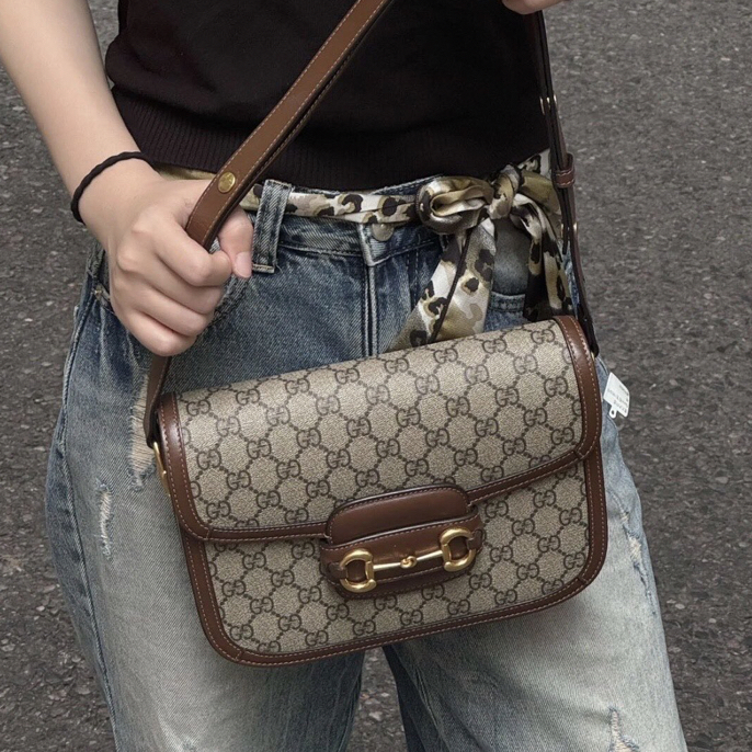 99新 GUCCI/古驰 1955马鞍包 034黑标 0346