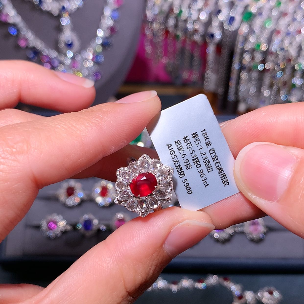 【闪购商品】红宝石戒指18K金镶嵌