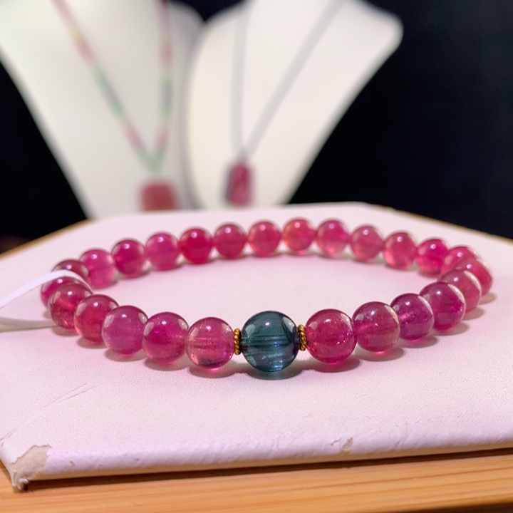 双色碧玺手链未镶嵌