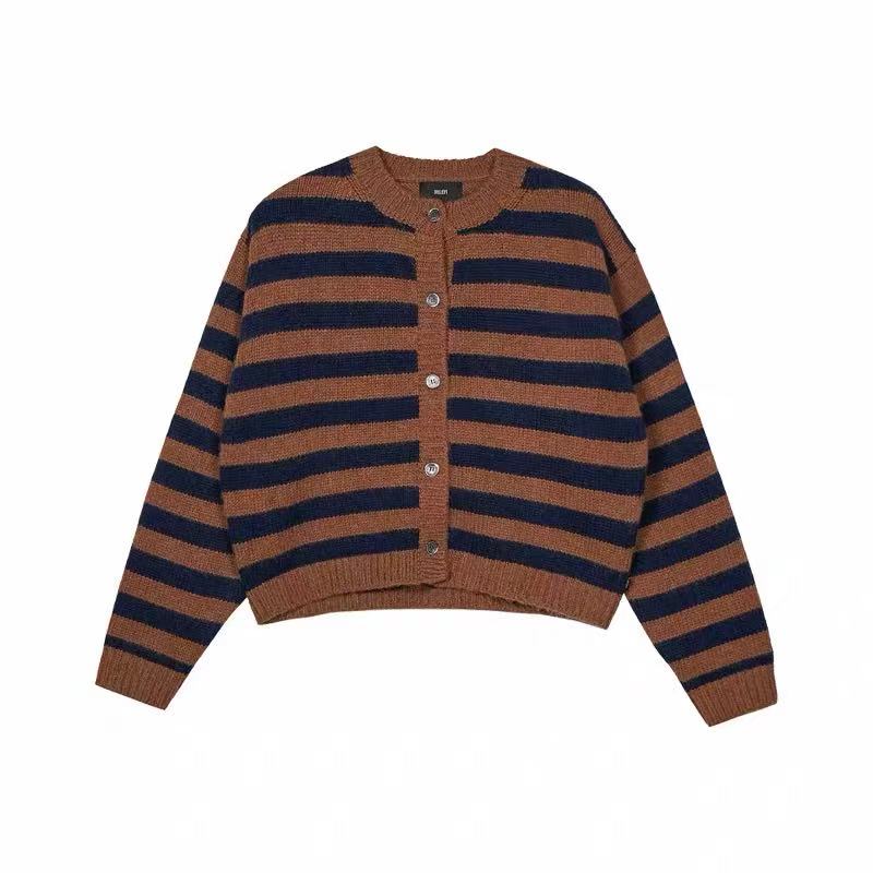 SPELLEDIT·2025冬季新品条纹针织开衫（No退no换）