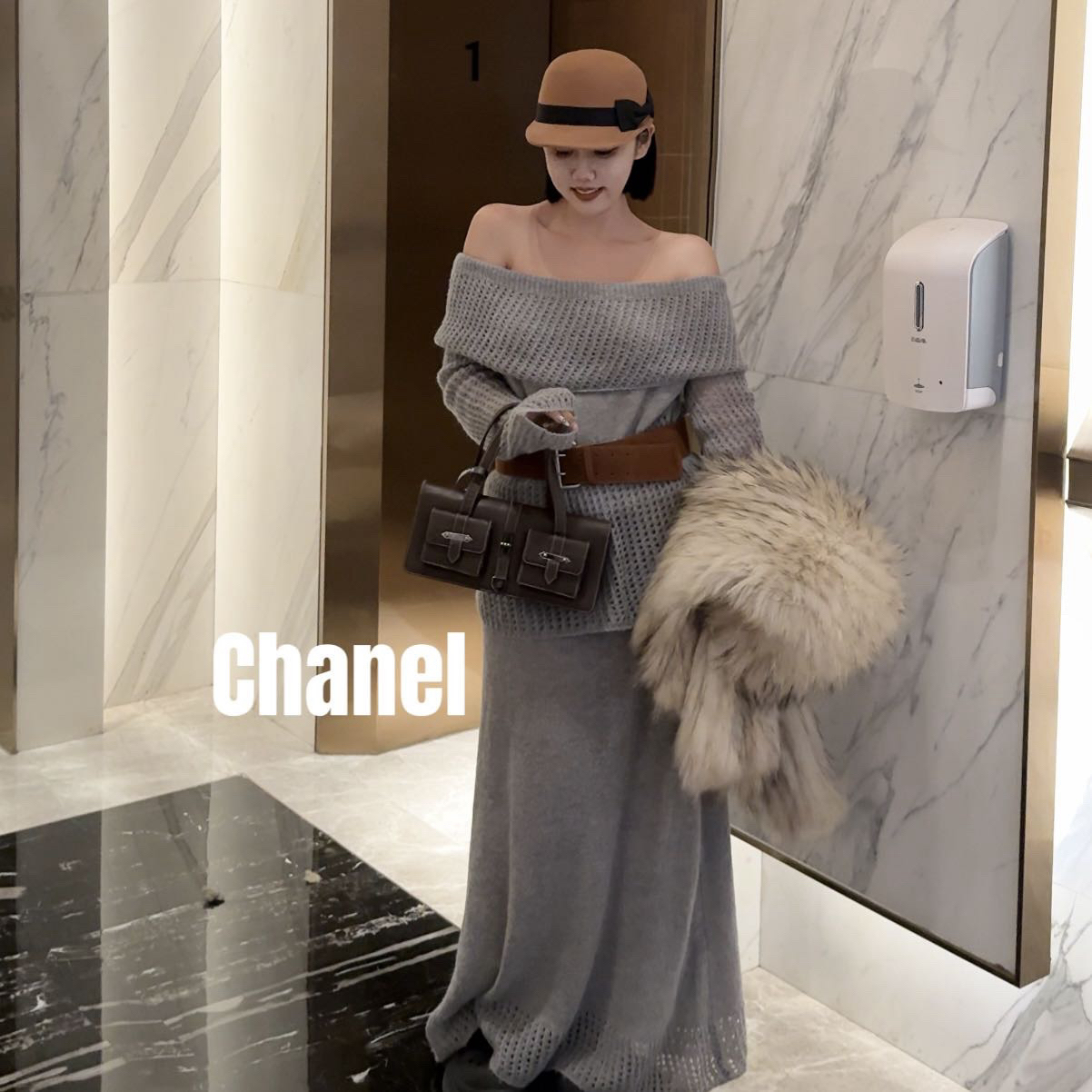 修复品619468/Chanel/香奈儿骆驼手提包