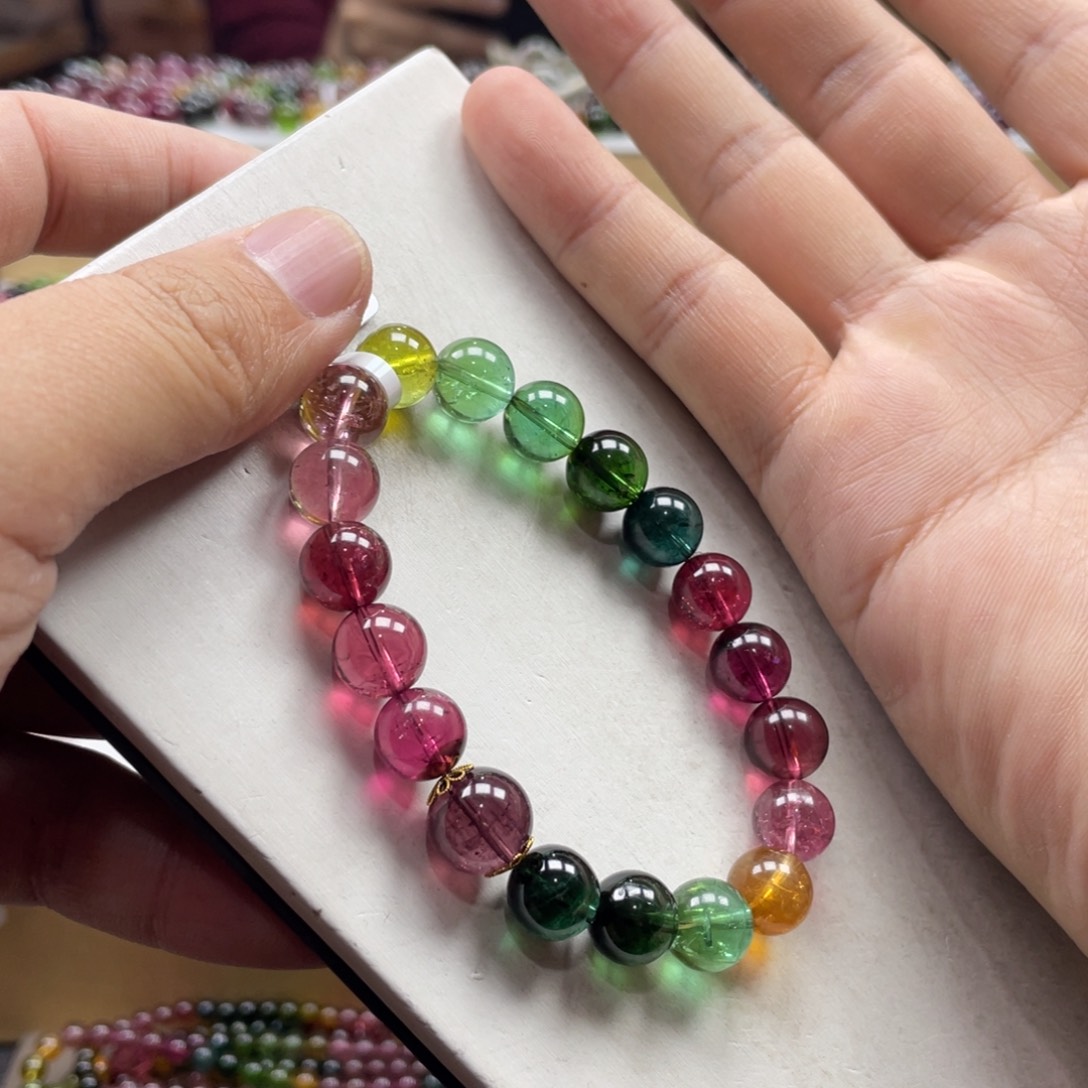 碧玺手串18K金镶嵌10mm.mmmmmmmmm