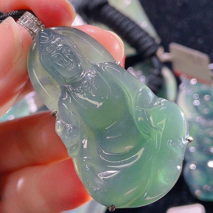 翡翠颈饰银S925镶嵌23，