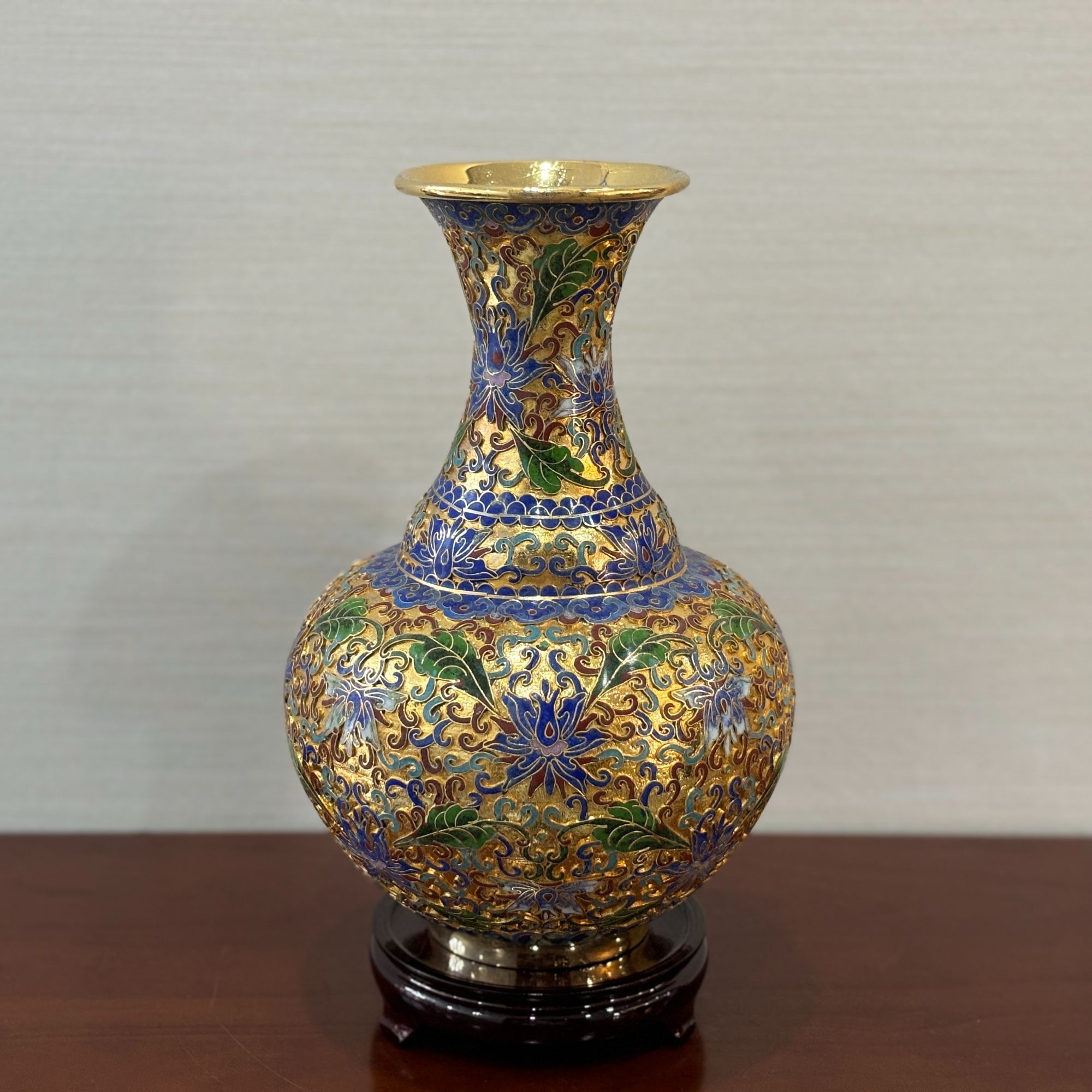 瑞蓝轩创汇系列金地儿留香瓶非遗珐琅铜胎掐丝景泰蓝摆放收藏礼赠