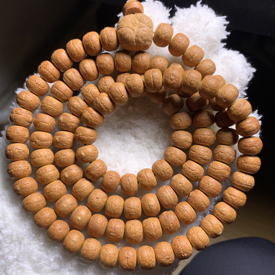 12mm毕业级尼泊尔凤眼菩提，精工藏式，红皮油籽，108颗加6颗