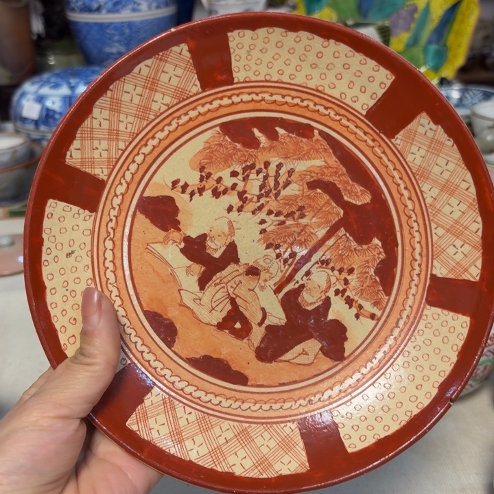 一个盘子老的赤绘