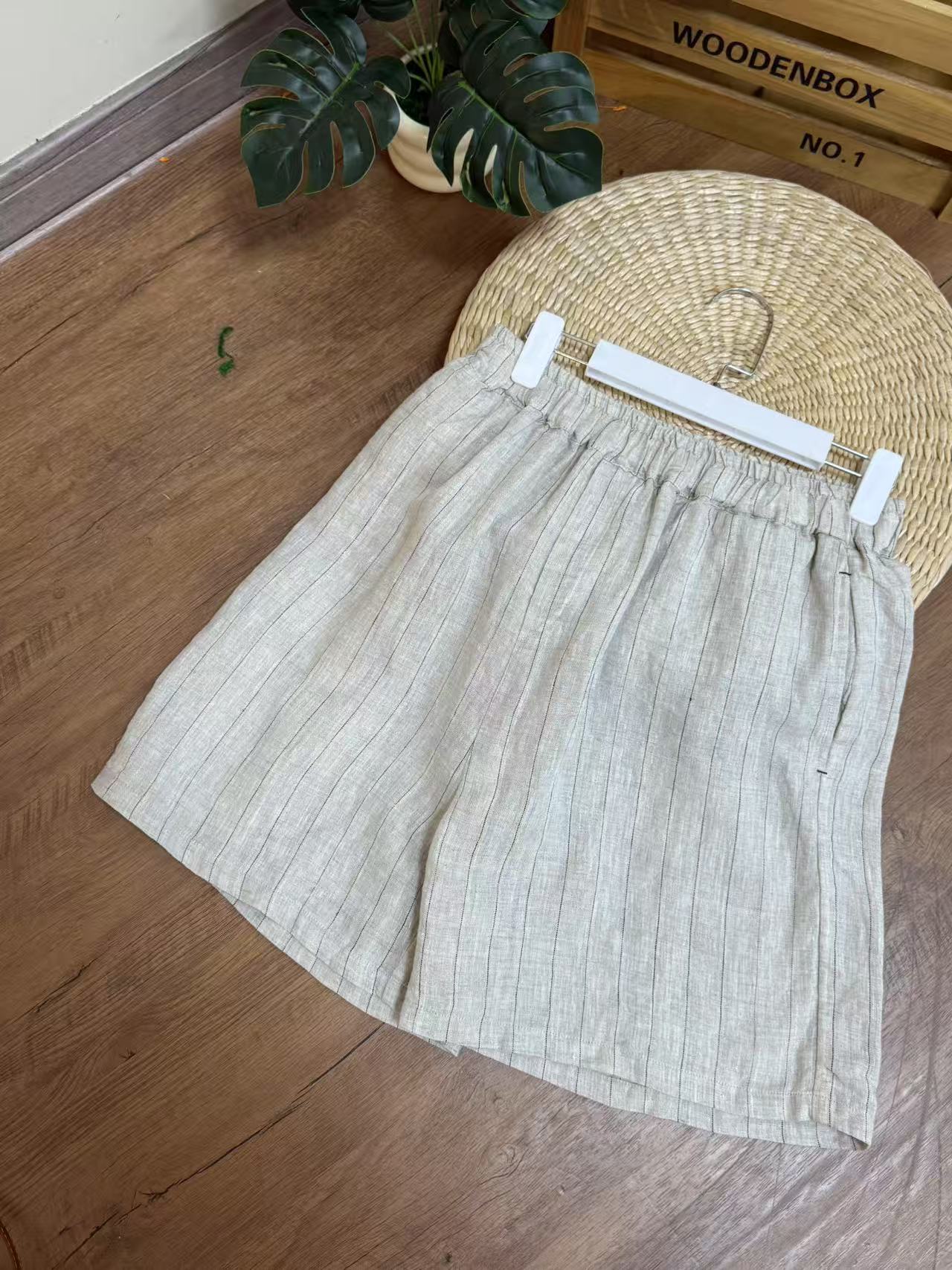 【云目悠悠】春夏新款时尚女士条纹万能松紧腰短裤-2025484