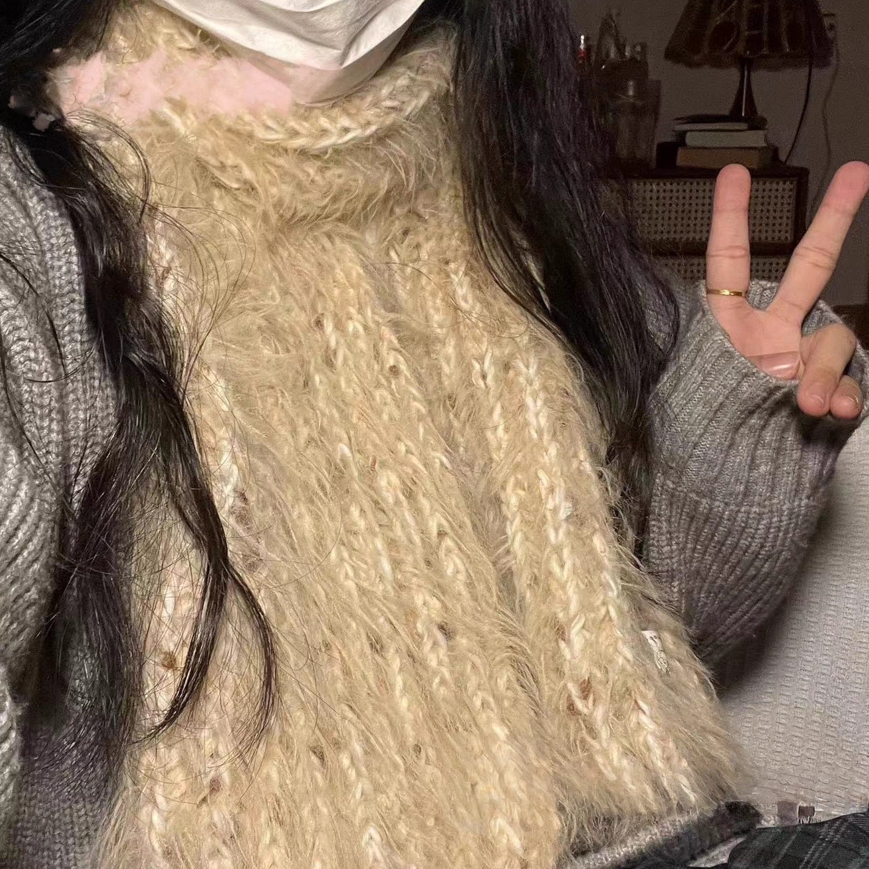 梧桐落叶温暖手工diy长毛手混围巾粗毛线材料包送闺蜜送男女朋友
