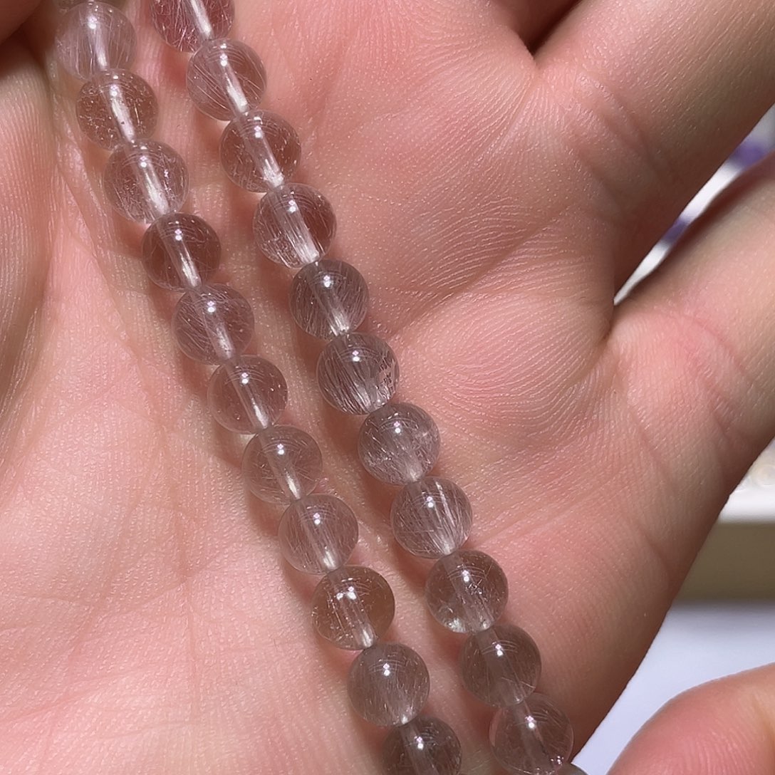 水晶手链未镶嵌白发晶6.3